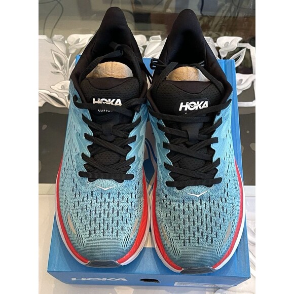 Hoka One One Clifton 8 Men’s 7 D Blue White Running Sneakers Athletic Shoes - Picture 3 of 7
